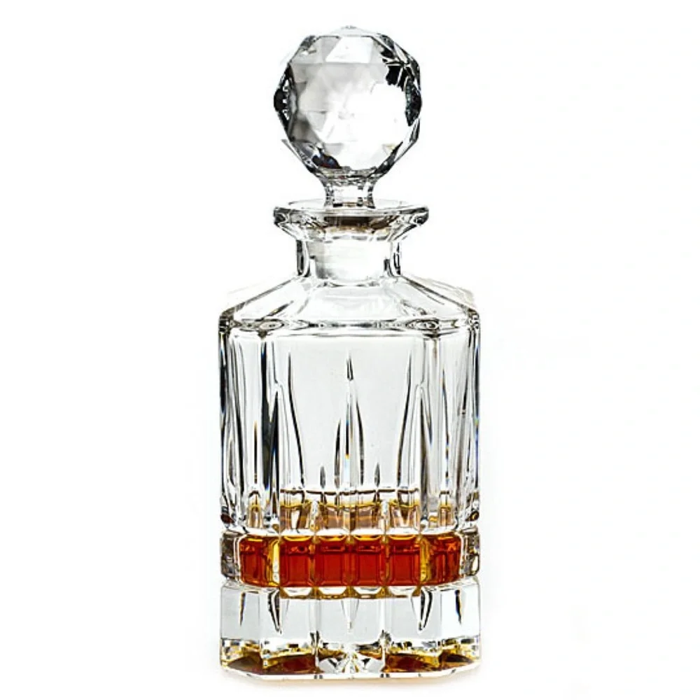 Bohemia Czech‎ 24% Lead Crystal Dover Decanter Square w Stopper
